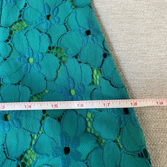 Vibrant Blue and Green Halter Midi Dress for Cocktail Events - Picture 13 of 16